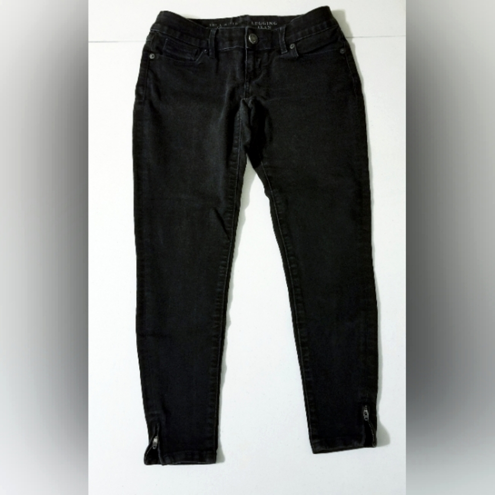 The Limited Women's Black Stretch Legging Ankle Zip Jeans Size 00P Cotton